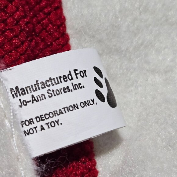 Red cardinal cottagecore Christmas felt 48" embroidered felt red and white tree - Picture 8 of 11